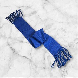Donegal Design Irish Mohair Wool Scarf Fuzzy Blue with Fringe